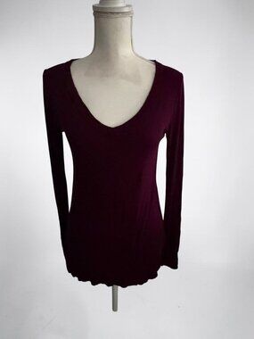 MICHAEL LAUREN Burgundy Long Sleeve Top Size Large